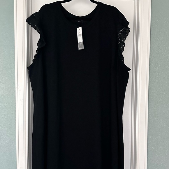 Lane‎ Bryant Crochet Sleeve Maxi Dress Black Size 34/36 NWT - Picture 6 of 12